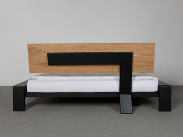 SIDE - ART326 - Steel and wood bed by Wissmann raumobjekte - view 3